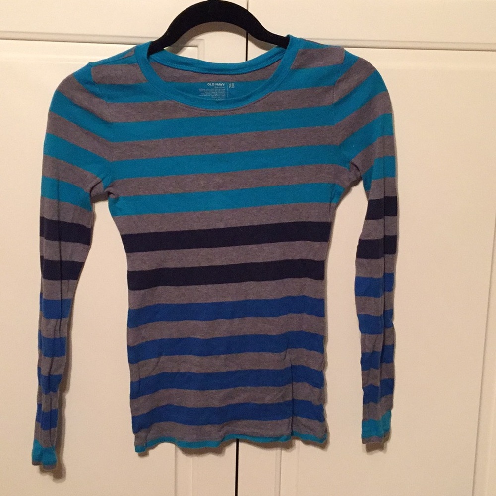 Blue & Grey Striped Shirt